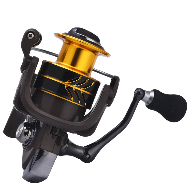 Bruine metalen spoel Power EVA-handvat Vissen Spinning Reel Zoutwater Bait Casting Reel Spinning Visserijspoelen