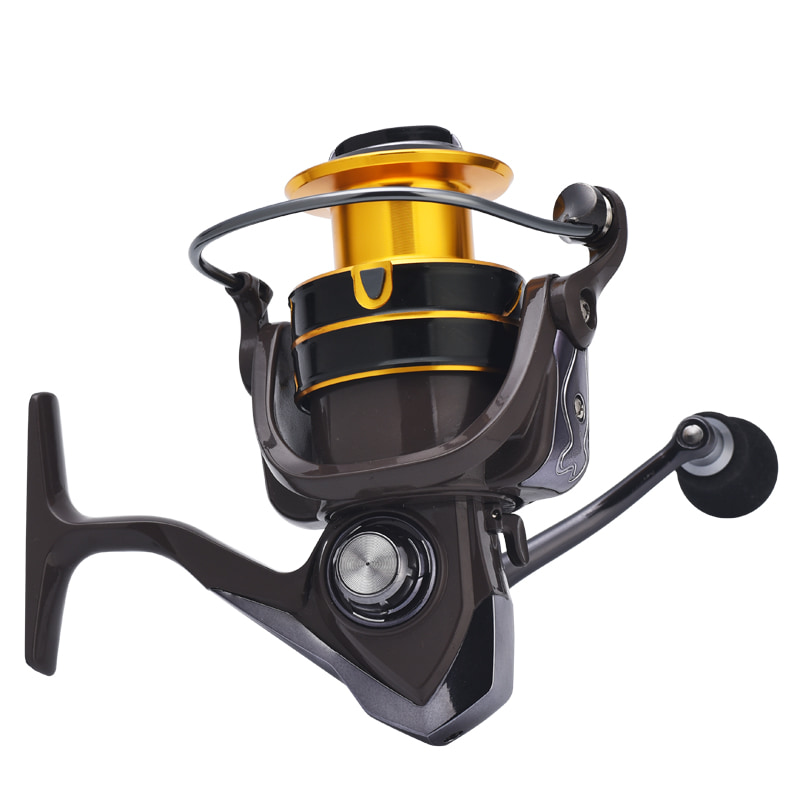 Bruine metalen spoel Power EVA-handvat Vissen Spinning Reel Zoutwater Bait Casting Reel Spinning Visserijspoelen