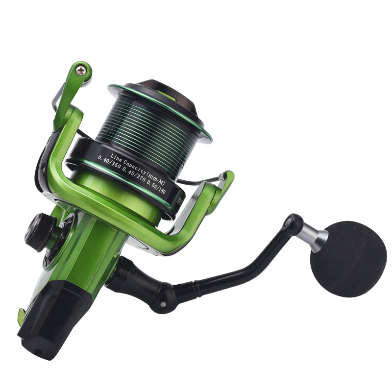 Groene metalen diepzeevismolens Distant Wheel long cast Raft Wheel Bait Casting molens draaiende visserij-reel